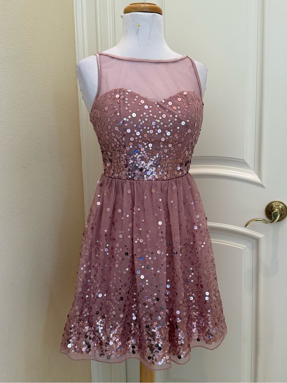 Delia’s mauve mesh/sequined party dress